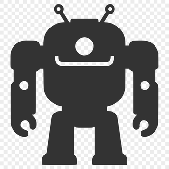SVG graphic illustration of a futuristic robot, suitable for digital cutting machines like Cricut or laser cutters.