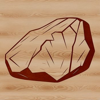 Illustrated rock icon designed as a vector graphic.