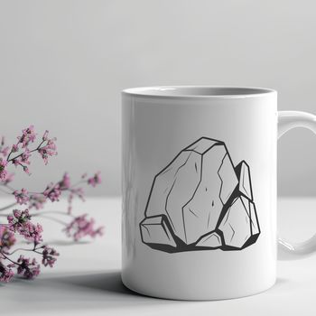 A high-quality digital vector illustration of a rock, suitable for various applications.