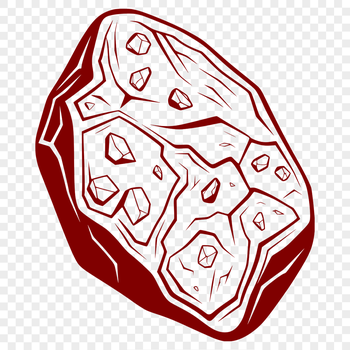 A digital illustration of a rock in its natural form, suitable for vector design and cutting machine applications.