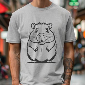 An illustration of a capybara in vector format for graphic design and crafting projects.