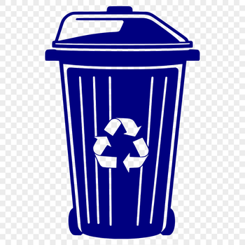 A reusable icon of a trash can, suitable for vector art design in SVG format.