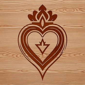 A stylized illustration of the Sacred Heart, suitable for vector graphics.