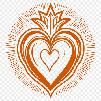 Iconic representation of the Sacred Heart in a vector format, suitable for various designs.