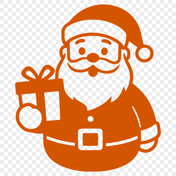 Holiday Icon SVG An SVG silhouette design featuring Santa Claus in a traditional holiday outfit.