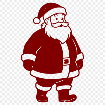 A digital vector illustration of a jolly Christmas figure in a red suit.