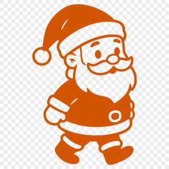 Jolly Old Saint Nick SVG Cut File A stylized illustration of Father Christmas in a traditional red coat and hat.