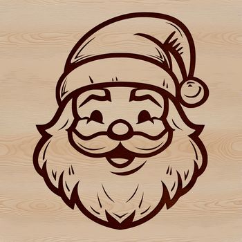 A illustration of a jovial bearded man in red attire with a hat, symbolizing Christmas.