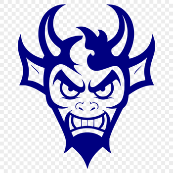 An illustration of Satan with horns and flames, suitable for various designs.