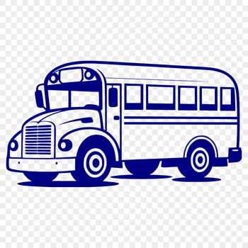 A stylized illustration of a school bus in a vector format.