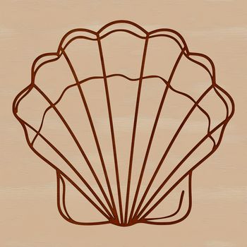 A vector illustration of a seashell with a textured surface, ideal for crafting and DIY projects.