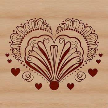 A stylized seashell with love hearts embedded in the design, suitable for seaside vacation-themed projects.
