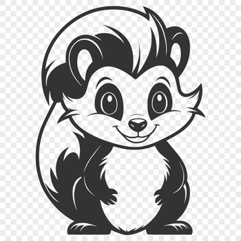 A digital illustration of a skunk in a simple, vector style.