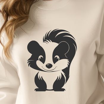 A digital illustration of a skunk in vector format, suitable for cutting machine designs.
