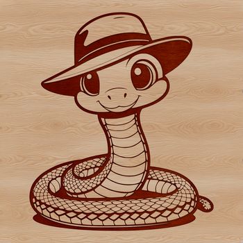 A detailed illustration of a snake's body in various poses.