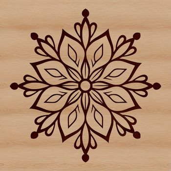 A delicate six-pointed snowflake pattern designed for digital use.