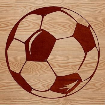 A detailed illustration of a soccer ball with panels and rounded shape.
