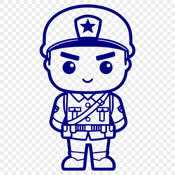 A vector illustration of a soldier in uniform, suitable for digital crafting and design projects.
