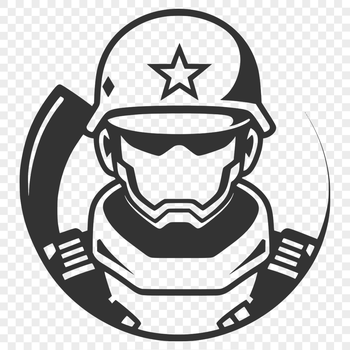 A vector illustration of a man in military attire.