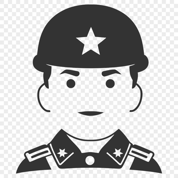A detailed illustration of a soldier in military attire, suitable for vector art projects.