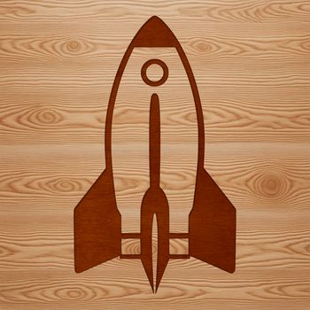 A high-resolution vector illustration of a futuristic spaceship soaring through the galaxy.
