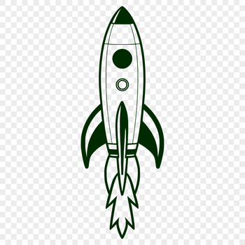 A high-quality digital illustration of a futuristic spacecraft in mid-flight, suitable for vector graphics design.