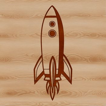 A futuristic spaceship design in a clean vector format.