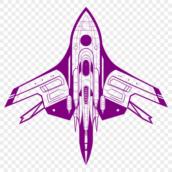 A futuristic spaceship illustration created as a vector graphic, suitable for digital design and printing.