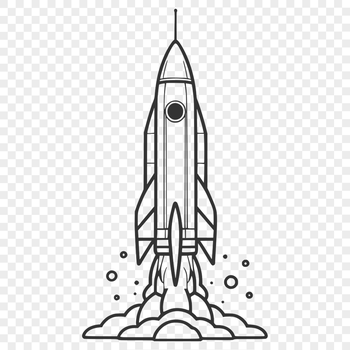 Vector illustration of a futuristic spaceship in space, ideal for digital cutting machines and design software.