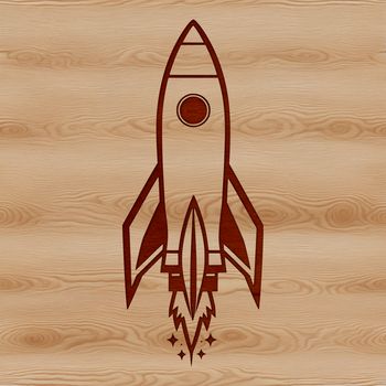A futuristic space vessel with sleek lines and metallic surface.