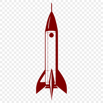 A sleek, futuristic spaceship soaring through the galaxy against a deep blue background.