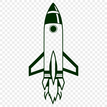 Illustrated 3D spaceship design for vector graphics and cutting machine projects