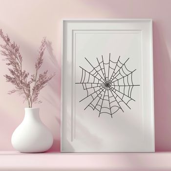 An intricately designed spider web depicted as a scalable SVG graphic.