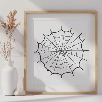 High-resolution graphic of an intricate spider web designed with precision and clarity.