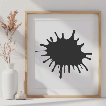 A stylized vector splat shape with messy, organic lines.