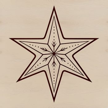 A geometric star symbol made from interconnected lines and points.