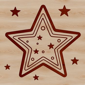 A detailed illustration of a five-pointed star suitable for digital cutting machines like Cricut or laser cutters.