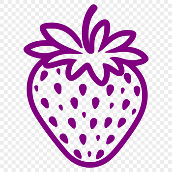 A digital illustration of a ripe strawberry.