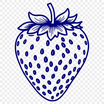 A detailed SVG design of a red strawberry fruit for various applications.