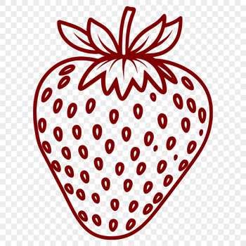A high-resolution, scalable vector image of a strawberry, ideal for food and fruit-related designs.