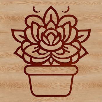 A simple line drawing illustration of a succulent plant, suitable for gardening and floral designs.