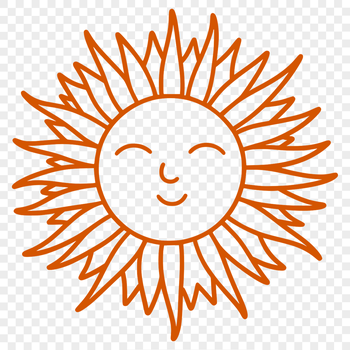 A stylized illustration of the sun in a vector format, suitable for various applications.