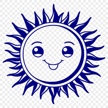 A stylized illustration of the sun, created as a vector graphic for use in digital designs.
