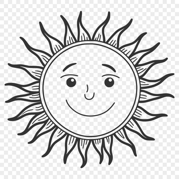 An SVG vector graphic representation of the sun symbol used in various designs and crafts.