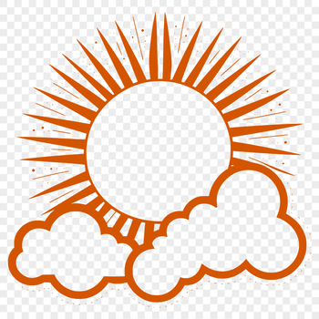An illustration of the sun as a stylized vector graphic.