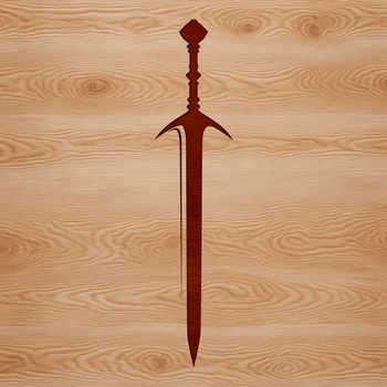 A high-resolution SVG illustration of a sword, suitable for cutting machines like Cricut or laser cutters.