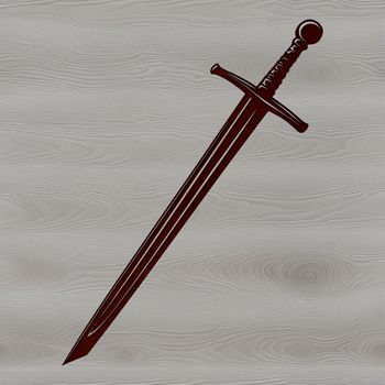 A medieval-style sword illustration suitable for cutting machines or vector design software like Illustrator.