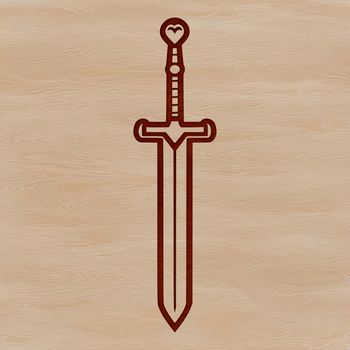 A digital representation of a traditional sword design, suitable for various creative projects.