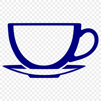 A stylized representation of a tea cup created using digital design software.