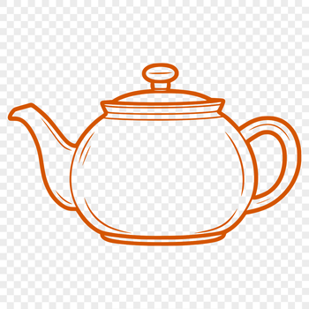 A vector illustration of a teapot, suitable for digital design and crafting projects.